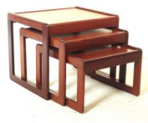 MID CENTURY TEAK NEST OF TABLES - QUADRILLE STYLE