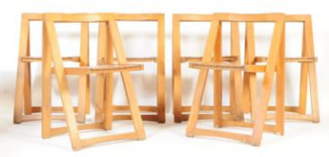 SET OF SIX ALDO JACOBER SIXTIES BEECH FOLDING CHAIRS