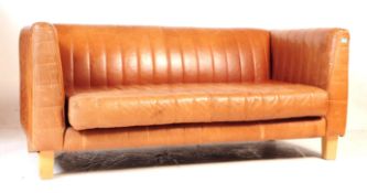 1980S BRITISH DESIGN THREE SEATER LEATHER SOFA