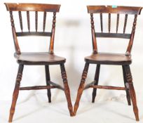 PAIR OF GEORGE III CHILDS ELM DINING CHAIRS