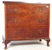 1930S ART DECO WALNUT UPRIGHT PEDESTAL CHEST OF DRAWERS