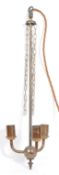 20TH CENTURY HANGING BRASS THREE ARM CHANDELIER