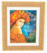 VINTAGE 20TH CENTURY RINA SUTZKEVER OIL ON BOARD PAINTING
