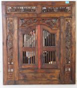 ANGLO-INDIAN WOODEN FRETWORK CARVED MIRROR