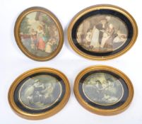 FOUR J.W TOMPKINS FRAMED STIPPLE ENGRAVINGS