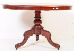 VICTORIAN 19TH CENTURY MAHOGANY ROUND TILT TOP TABLE