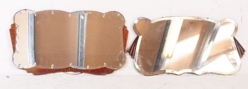 TWO ART DECO STYLE HANGING WALL MIRRORS