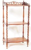 19TH CENTURY MAHOGANY BARLEY TWIST ETAGERE WHATNOT