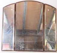 VINTAGE 20TH CENTURY 1940S TRIPTYCH DRESSING TABLE MIRROR