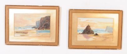 TWO WALTER W. GODDARD COASTAL WATERCOLOUR PAINTINGS