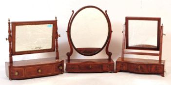 THREE 19TH CENTURY VICTORIAN TOILET SWING MIRRORS