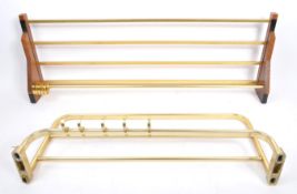 TWO VINTAGE 1970S MID 20TH CENTURY WALL MOUNTED COAT HAT RACKS