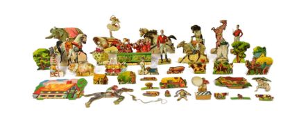EARLY 20TH CENTURY CARDBOARD CIRCUS THEMED DISPLAYS