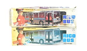 TWO VINTAGE REMOTE CONTROL RICO BUSES
