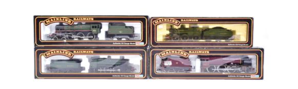 FOUR VINTAGE MAINLINE OO GAUGE MODEL RAILWAY TRAINSET LOCOMOTIVES