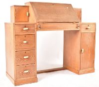 1920S ART DECO LIMED OAK BUREAU WRITING DESK