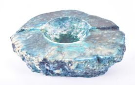 ROMANO BIANCHI - 1970S BLUE DYED ALABASTER ASHTRAY