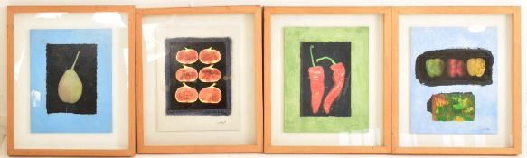 T. BUCHANAN (21ST CENTURY) - FOUR 2002 MIXED MEDIA PAINTINGS