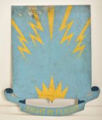 MIGHT IN FLIGHT - VINTAGE METAL MILITARY EMBLEM SIGN