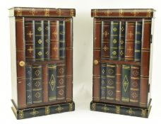 PAIR OF VINTAGE BOOKS' SPINES SHAPED WALL CUPBOARDS