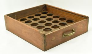 RETRO 20TH CENTURY TEAK DRINKING GLASSES CARRIER CASE