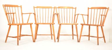BORGE MOGENSEN - SET OF FOUR MID CENTURY BEECH FRAMED CHAIRS