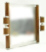 FRENCH 1930S ART DECO WALNUT AND MIRRORED SERVING TRAY