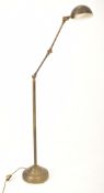 20TH CENTURY BRASSED METAL INDUSTRIAL STYLE FLOOR LAMP
