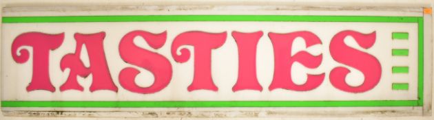 LARGE 20TH CENTURY FAIRGROUND / FUNFAIR TASTIES ACRYLIC SIGN