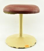 RETRO 20TH CENTURY LEATHER & METAL TULIP STYLE STOOL