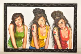 CONTEMPORARY ACRYLIC ON CANVAS PAINTING OF AMY WINEHOUSE