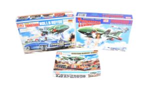 MODEL KITS - X3 VINTAGE THUNDERBIRDS PLASTIC MODEL KITS