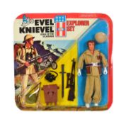 EVEL KNIEVEL - VINTAGE EXPLORER SET CARDED ACTION FIGURE