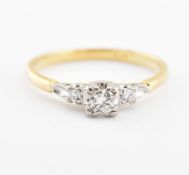 18CT GOLD & DIAMOND THREE STONE RING