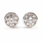 PAIR OF GOLD & DIAMOND STUD EARRINGS