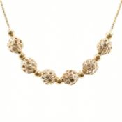 18CT GOLD BEADED NECKLACE CHAIN