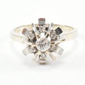 VINTAGE WHITE GOLD & DIAMOND CLUSTER RING