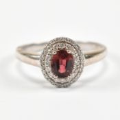 18CT GOLD TOURMALINE & DIAMOND HALO RING