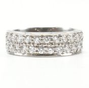 PLATINUM & DIAMOND DOUBLE ROW HALF ETERNITY RING