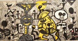 SUN JIAPING (B. 1957) - UNTITLED SHAMAN - INK & COLOUR ON PAPER