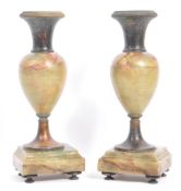 PAIR OF 19TH CENTURY BRONZE AND ONYX GARNITURE VASES