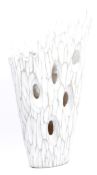 LARGE CONTEMPORARY PIERCED TAPERED RESIN VASE