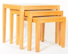 OAK FURNITURE LAND STYLE TILE TOP NEST OF TABLES