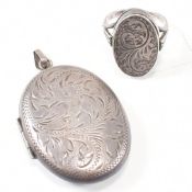 SILVER LOCKET RING & LOCKET NECKLACE PENDANT