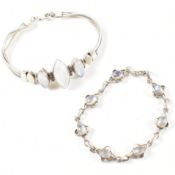 TWO 925 SILVER & MOONSTONE BRACELETS