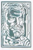 L MAYAR 2002 LINOCUT PRINT EL JEFE