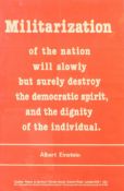 20TH CENTURY ALBERT EINSTEIN MILITARIZATION QUOTE POSTER