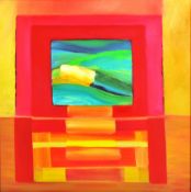 AMANDA THOMPSON MENDIP HILLS OIL ON CANVAS PAINTING