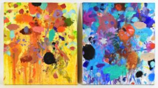 TWO MICHAEL ROBINSON AXON & NEURON PAINTINGS