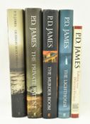 JAMES, P. D. FIVE MODERN FIRST EDITIONS INCL. SIGNED LETTER
